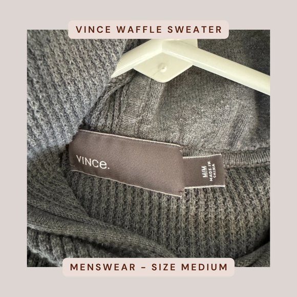 Vince Men's Waffle Knit Hoodie - Size Medium - Picture 3 of 6